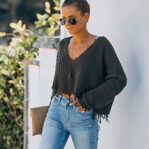 Cotton distressed sweater